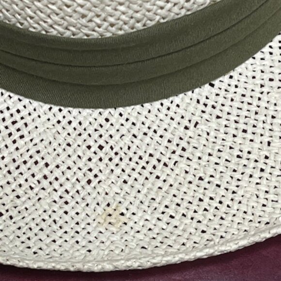 Natural Fiber Straw Fedora Casual Sun Hat w/Pleated Green Band - Picture 14 of 15